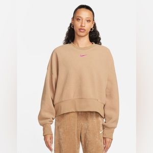 NIKE WOMEN'S SPORTSWEAR PLUSH MOD CROP CREW-NECK SWEATSHIRT LARGE